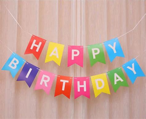 Happy Birthday Bunting Banner Party Decoration Garland Pastel Hanging