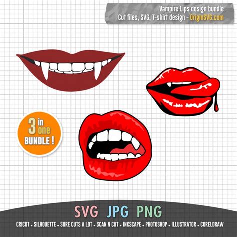Vampire Lips Bundle Moaning Smiling Dripping Lips SVG For Face Mask