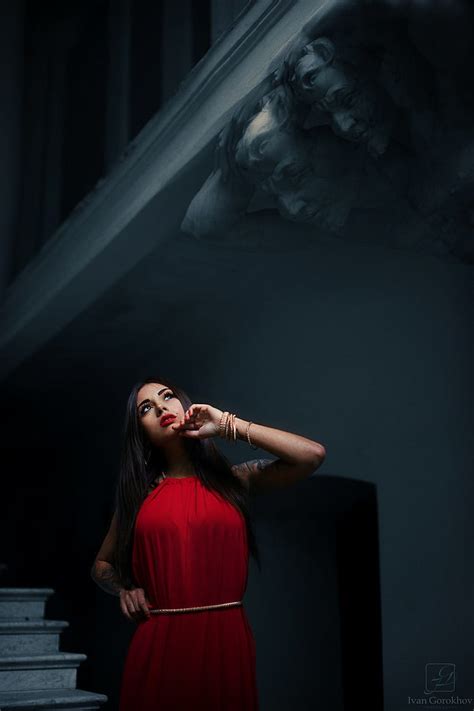 Hd Wallpaper Ivan Gorokhov Red Dress Dark Women Model 500px