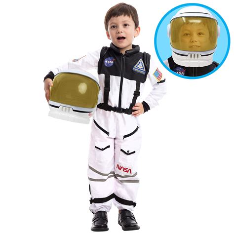 Spooktacular Astronaut Nasa Pilot Costume With Movable Visor Helmet For