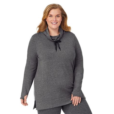Plus Size Cuddl Duds Ultra Cozy Long Sleeve Cowlneck Tunic Top