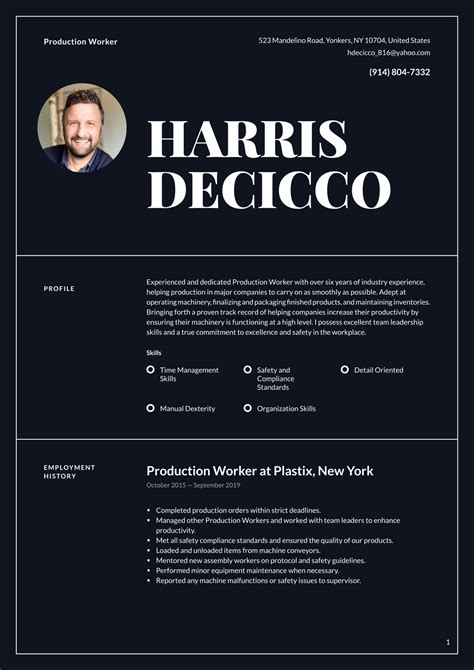 Production Worker Resume Example And Writing Guide ·