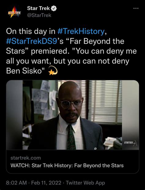 On This Day In Trek History Star Trek Ds9s Far Beyond The Stars