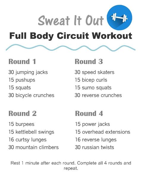 The Full Body Circuit Workout Is Shown With Instructions For How To Do