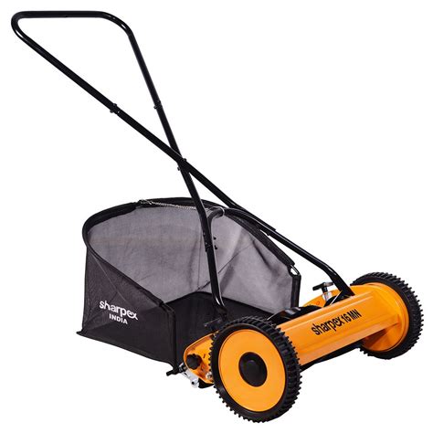 Sharpex Push Manual Lawn Mower With Grass Catcher 16 Inch Reel Lawn