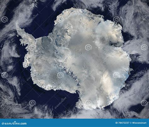 Antarctica Space Satellite View Snow Ice Stock Image Image Of