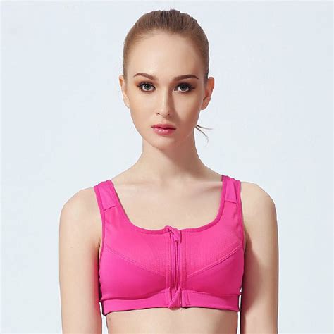 Hot Women Sports Bras Underwear Sets Vest Type Shockproof Zipper No