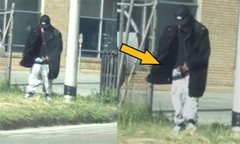 Black Guy Flashing His Big Hard Cock In Public Spycamfromguys Hidden Cams Spying On Men