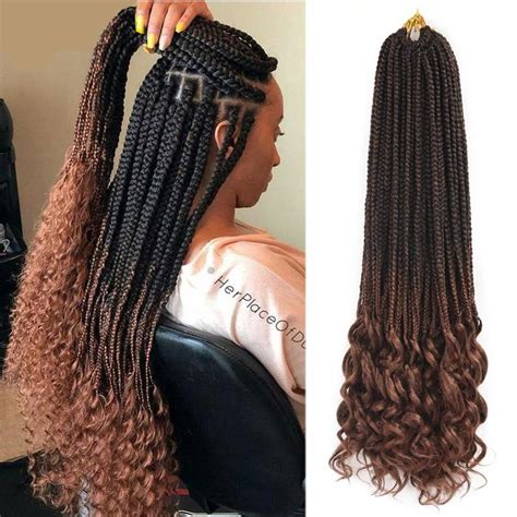 I just wanted to show you guys my technique for neat and easy box braids with curly ends also known as goddess. Synthetic Curly Ends Box Braids Crochet Hair Extensions