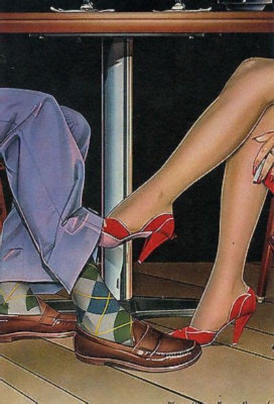 1980 Paper Moon Graphics Footsie Couple Playing Footsie Under Bar Table 08122014 Sexy