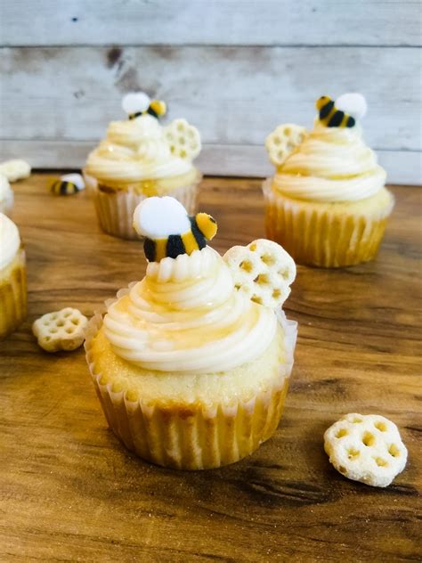 Honey Bee Cupcakes With Honey Buttercream Recipe Bee Cupcakes Bee Cakes Bee Birthday Cake