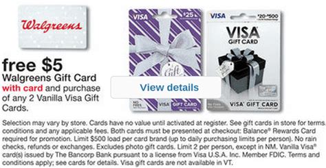 3% back equates to $0.03 in % back rewards, which is equal to 3 points, for each $1 spent. $5 Walgreens Gift Card for Purchase of 2 Vanilla Visa Gift Cards (5/31 - 6/6) - Doctor Of Credit
