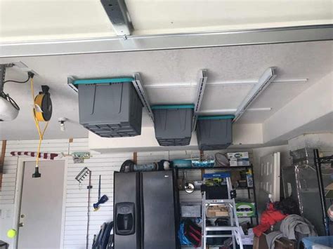 E Z Glide Tote Slide Overhead Garage Storage System E Z Storage In