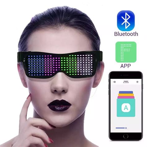 Bluetooth Programmable Party Luminous Led Glasses Night Flashing Glow