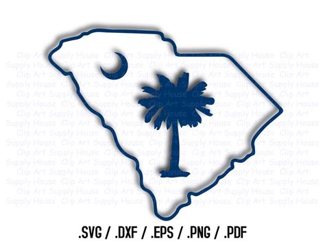 South Carolina Svg South Carolina State Outline Palm Tree Etsy