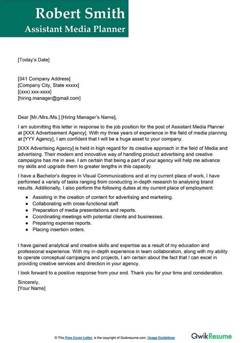 Social Media Coordinator Cover Letter Examples Qwikresume