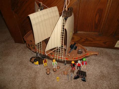 Vintage Playmobil Dollhouse Viking Pirate Villain Ship Boat Vessel