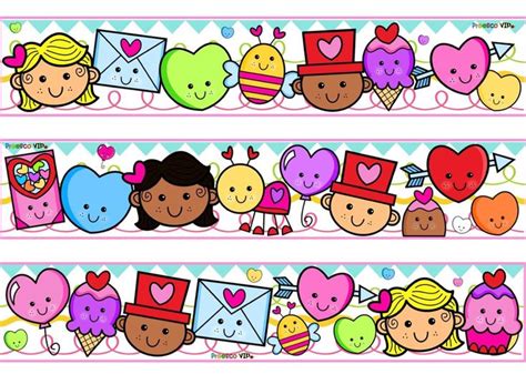 Two Rows Of Valentine S Day Themed Wallpaper Borders