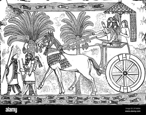 Victorieusement Retour Roi Assyrie Empire Assyrien Ca Av J C