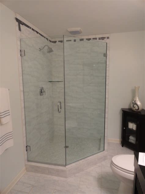 Custom Glass Neo Angle Shower Units Modern Bathroom Baltimore
