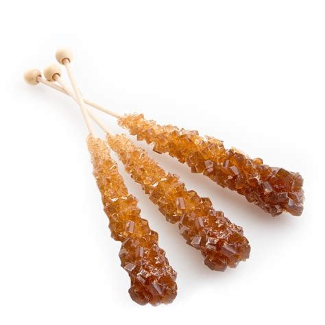 Large Wrapped Brown Rock Candy Crystal Sticks Root Beer • Rock Candy