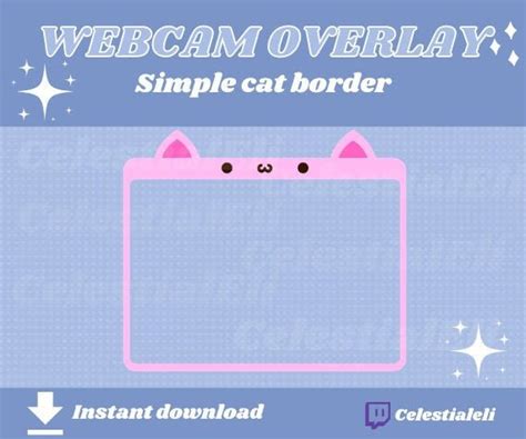 Simple Pastel Cat Ear Webcam Overlay Etsy New Zealand