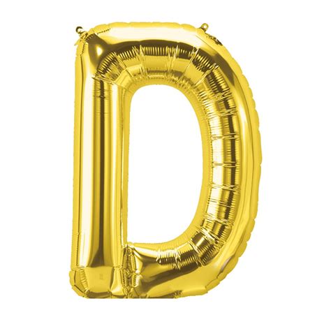 16" Foil Balloon, Gold Letter D - PBN59440 | Pioneer Balloon Company
