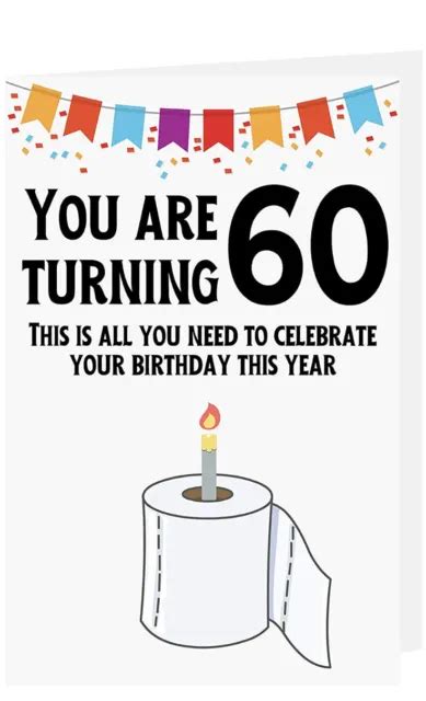 60th Birthday Card Funny 60th Birthday Card For Men Women Sixty Years