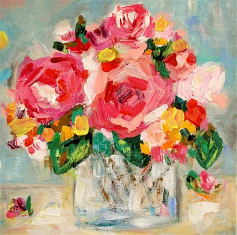 The abstract roses landscape flower painting would look ideal in a young girls bedroom or even a private office cabin. Pin on House Wishlist