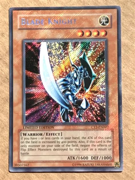 Yugioh Blade Knight Ct1 En002 Misprint Full Card Secret Moderately