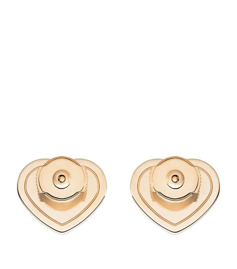 Rose Gold And Diamond Happy Hearts Stud Earrings