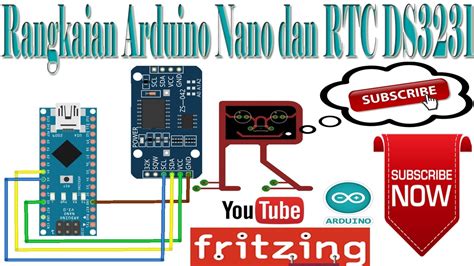 Fritzing Rangkaian Arduino Nano Dan Rtc Ds3231 Youtube