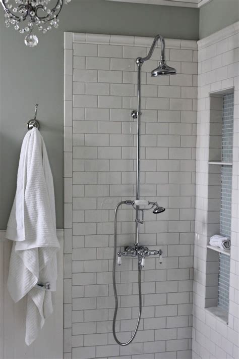 What kind of floor trim does home depot use? Shower Niche Tutorial | Shower niche, Tile bathroom ...
