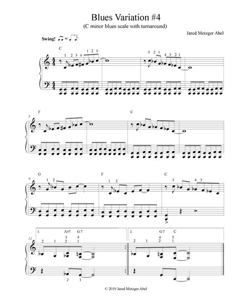 Blues Variation 4 Sheet Music Jared Metzger Abel Piano Solo