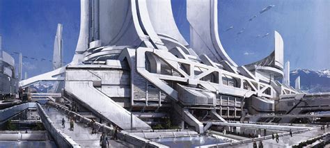 Earth Mass Effect Concept Art 2399 X 1080 Futuristic Architecture