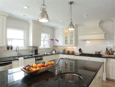 Our transitional kitchen reveal white granite countertops. Black Granite Countertops - Transitional - kitchen ...