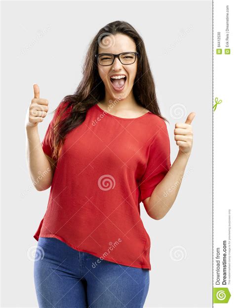 Happy Woman Stock Photo Image Of Background Eyeglasses 84412530