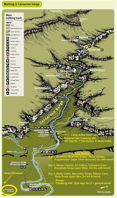 Carnarvon Gorge Map National Park Camping Great Walks