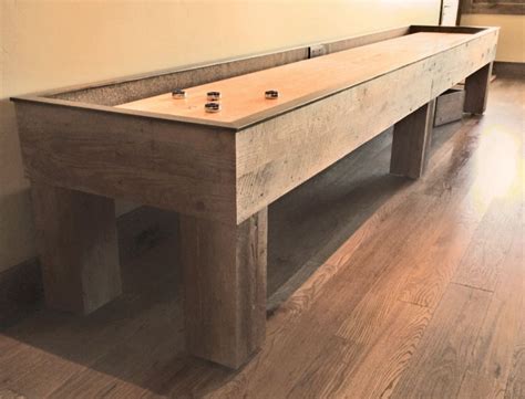 Custom Barnwood Shuffleboard Table Game Room Furniture Custom Pool