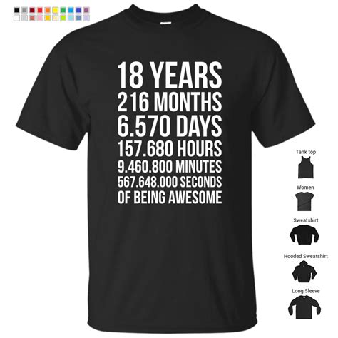 Awesome 18th Birthday Shirt Funny 18 Year Old Birthday T T Shirt Store