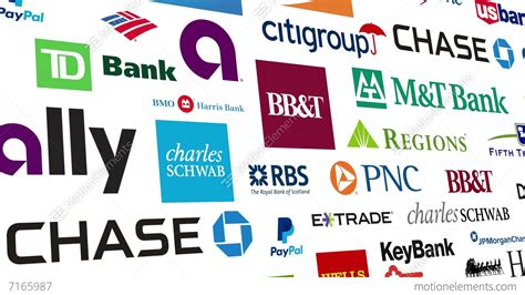 Banking Brands Logo Loop Stock Animation 7165987