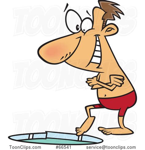Cartoon Guy Dipping His Toe In Polar Water 66541 By Ron Leishman