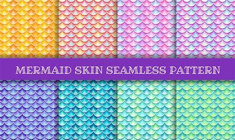 Premium Vector Mermaid Skin Iridescent Seamless Pattern