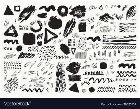 Set Of Hand Drawn Scribbles Royalty Free Vector Image