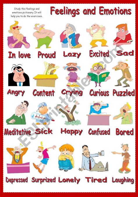 Feelings And Emotions Esl Worksheet By Solnechnaya