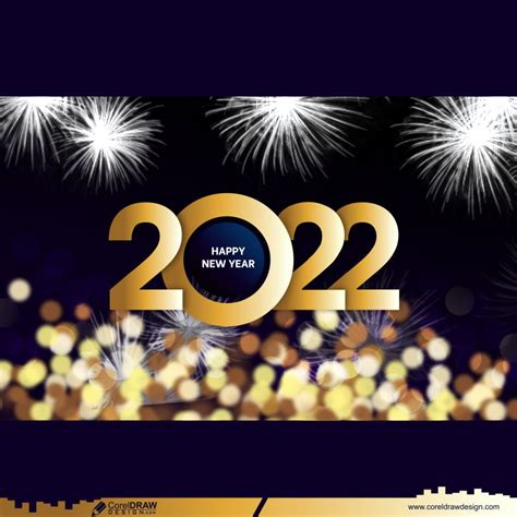 Download Happy New Year 2022 Golden String In Blue Background