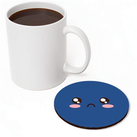 Cute Anime Japanese Emojiemoticon Sad Face Coasters
