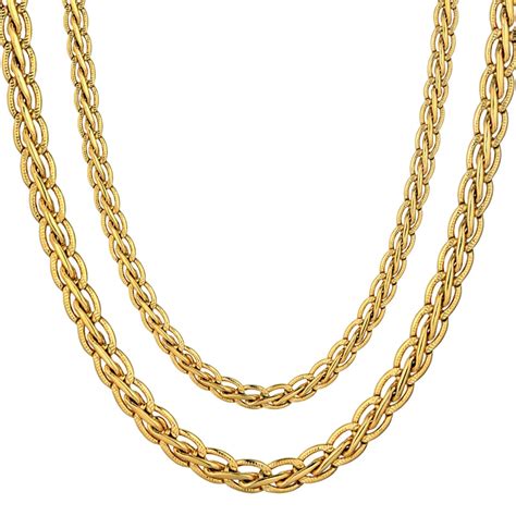 Mens Vintage Gold Color Necklace 45556676cm Fashionable Male