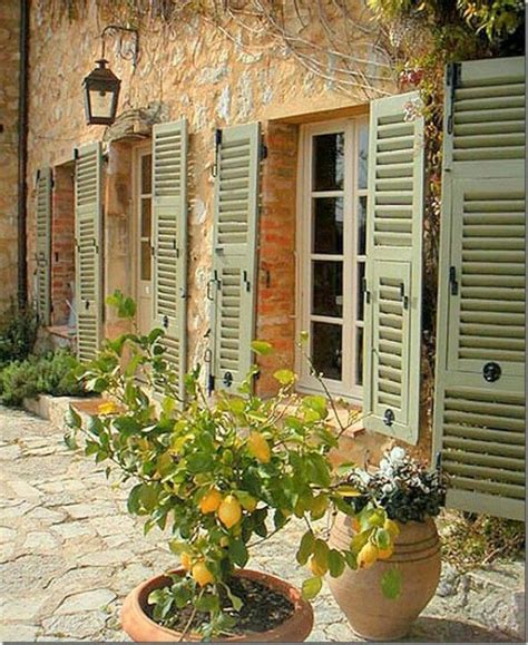 Modern exterior shutters can give your facade that much needed accent that will not only increase your curb appeal but also provide. European provincial | Green shutters, French country house ...