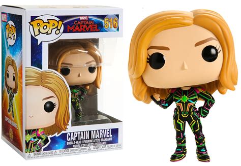Captain Marvel Movie With Neon Suit Vinyl Pop Figure Toy 516 Funko